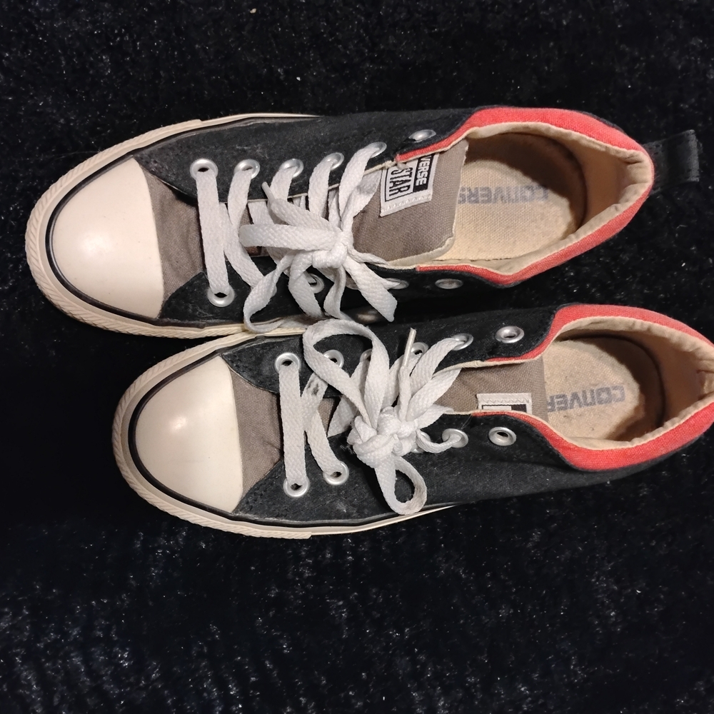 Converse Sneakers in Black, White, and Red